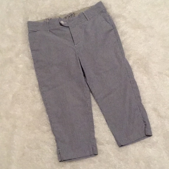 Lee Pants - Blue and white pinstripe capris 10